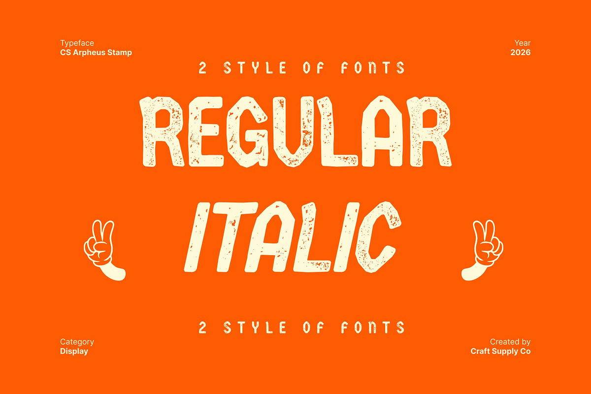 CS Arpheus Stamp, a Sans Serif Font by Craft Supply Co. (Photo 3 of 8)