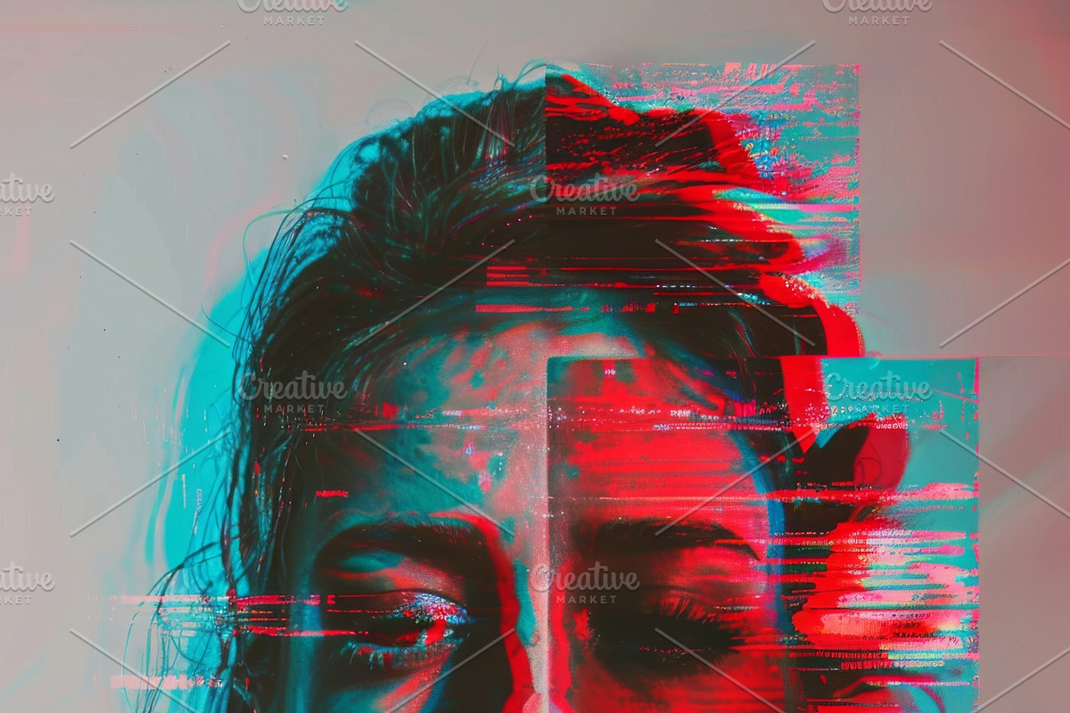 90 Glitch faces, a Person Illustration by Handmadefont (Photo 12 of 94)