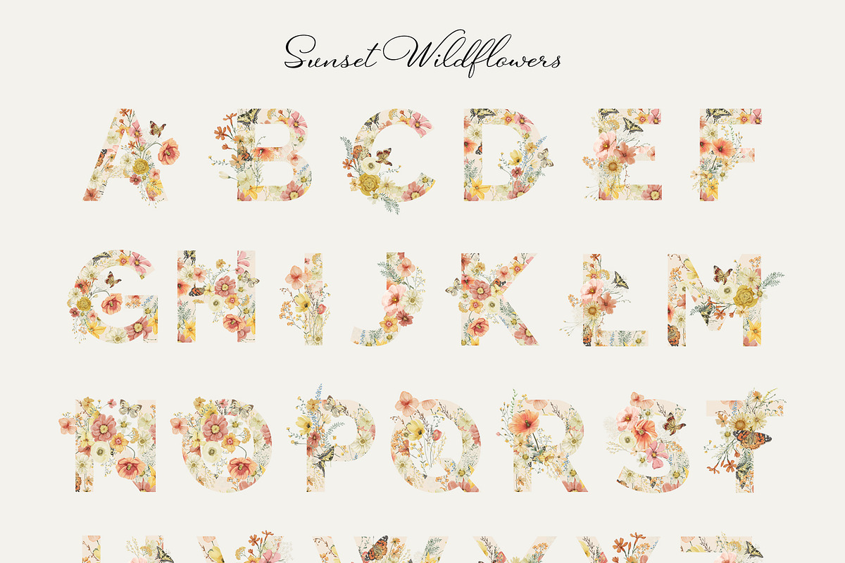 Sunset Wildflowers Delicate Flora, a Decorative Illustration by SunnyAfternoons (Photo 13 of 15)