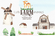 Watercolor Farm Animals, an Object Graphic by Ana-Sakuta (Thumbnail 19 of 20)