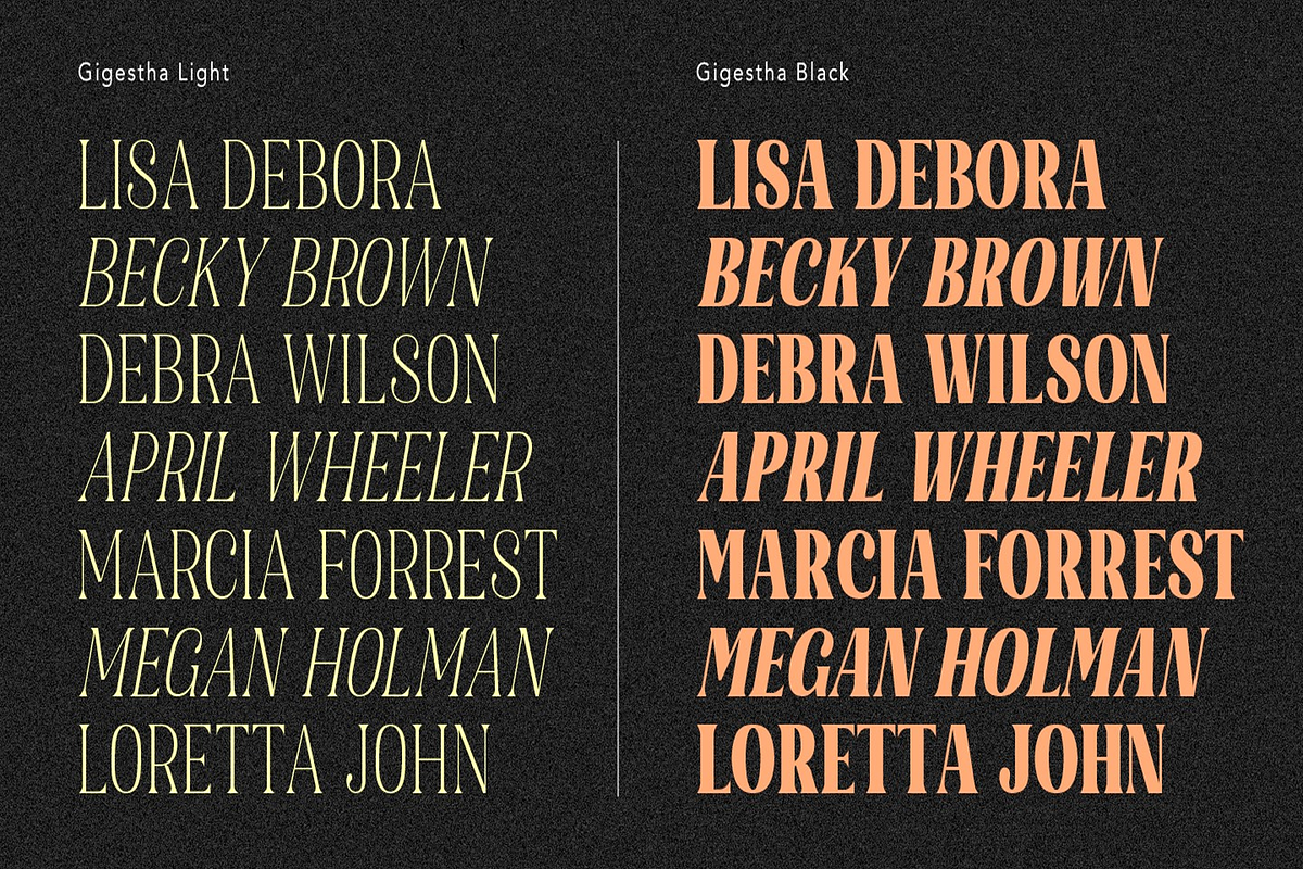 Gigestha Modern Serif (70 Fonts), a Serif Font by MjStudio31 (Photo 12 of 14)