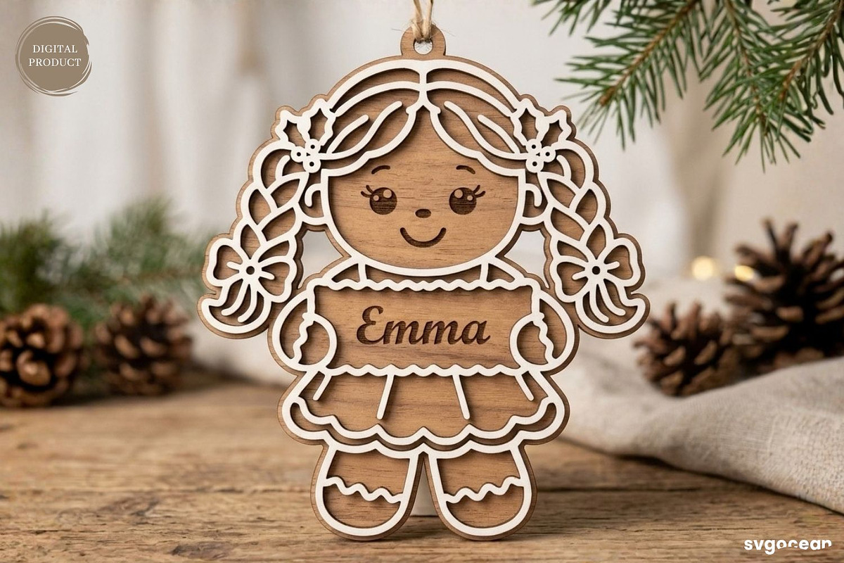 Personalized Gingerbread Ornaments, a Decorative Illustration by svgocean (Photo 11 of 14)