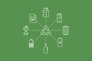 Zero Waste - Icons And Illustrations