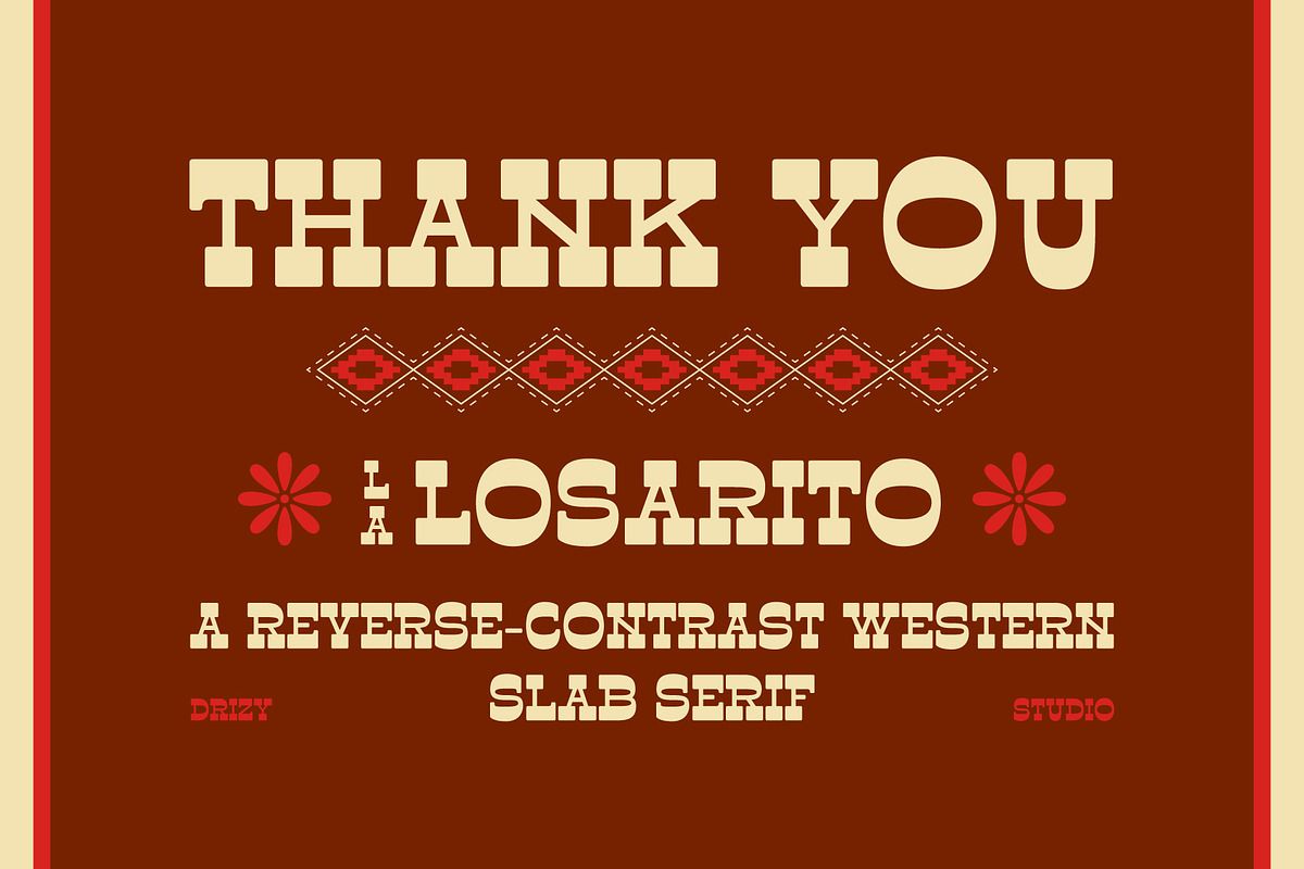 La Losarito – Reverse Contrast Weste, a Slab Serif Font by Drizy (Photo 10 of 10)