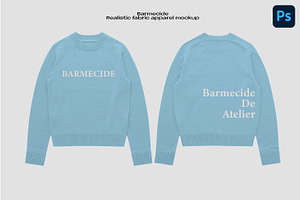 Wool knit sweater mockup