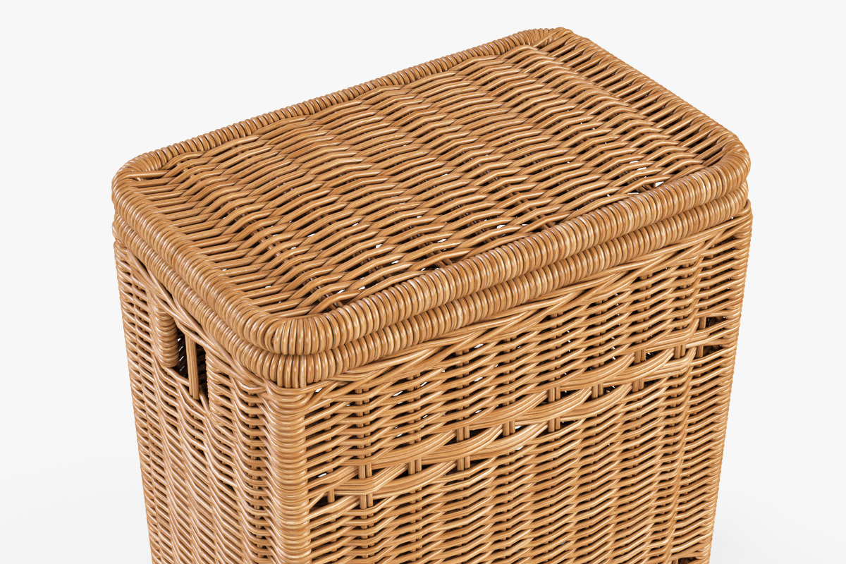 Wicker Laundry Hamper 08 Natural, an Object 3D Model by Markelos (Photo 2 of 10)