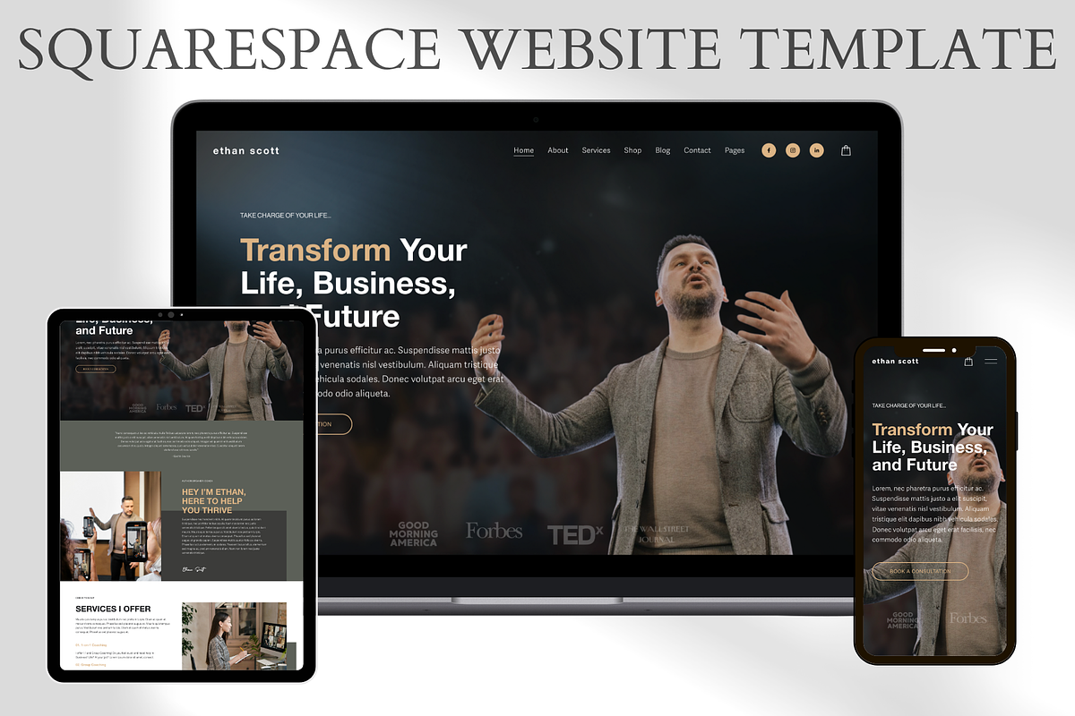 Coaching Squarespace Website Template
