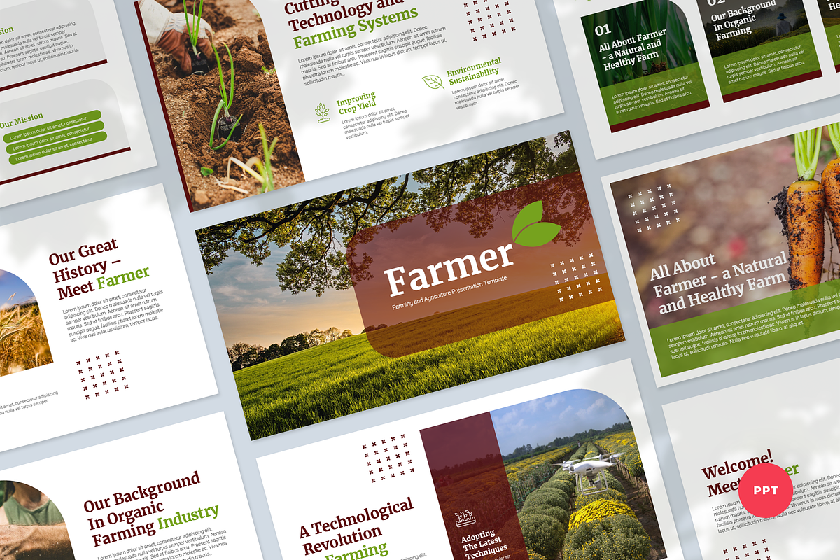Farming PowerPoint Template, a Presentation Template by Flat Icons