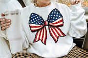 Retro USA Flag Bow PNG, a Seasonal Illustration by Sublimation Artist (Thumbnail 2 of 9)