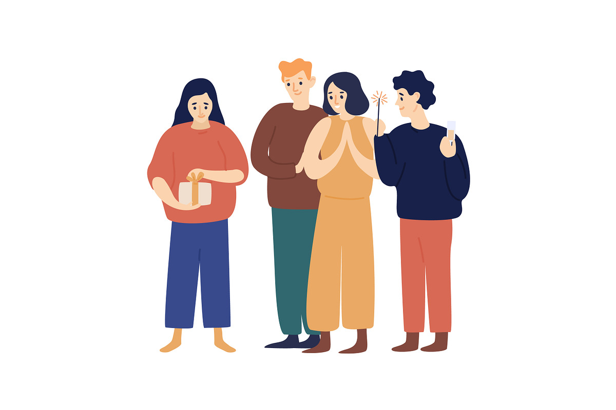 People celebrating holiday, a Person Illustration by Good Studio (Photo 2 of 4)