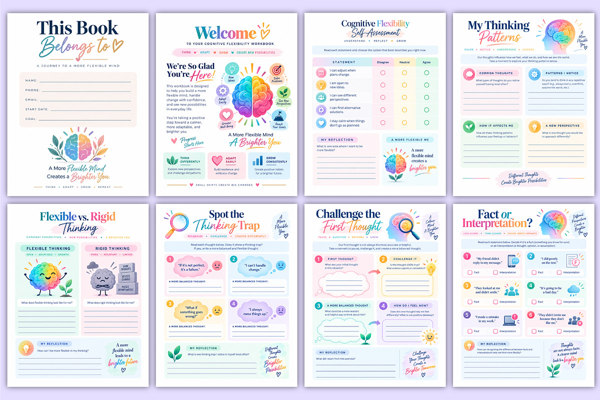 Cognitive Flexibility Workbook, a Stationery Template by Mustafiz (Photo 2 of 4)