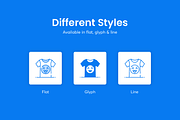 Tailoring Icons Set, an Outline Icon by Brickclay (Thumbnail 3 of 7)
