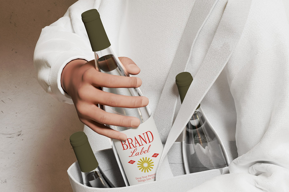 Wine Label Mockup, a Product Mockup by graphicook (Photo 3 of 4)
