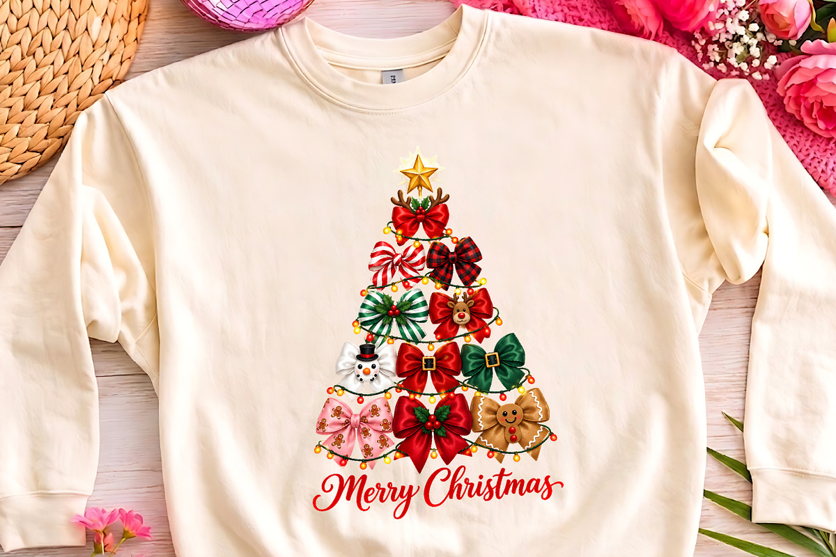 Merry Christmas Bow Tree PNG, a Seasonal Illustration by CrexoraLab (Photo 3 of 4)