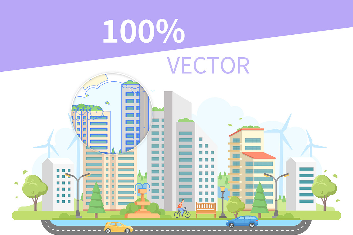 Eco city - flat design style set, an Illustration by Boyko Pictures (Photo 3 of 13)