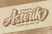 ASTERIK || Layered Bold Script, a Script Font by Rochart (Thumbnail 1 of 12)