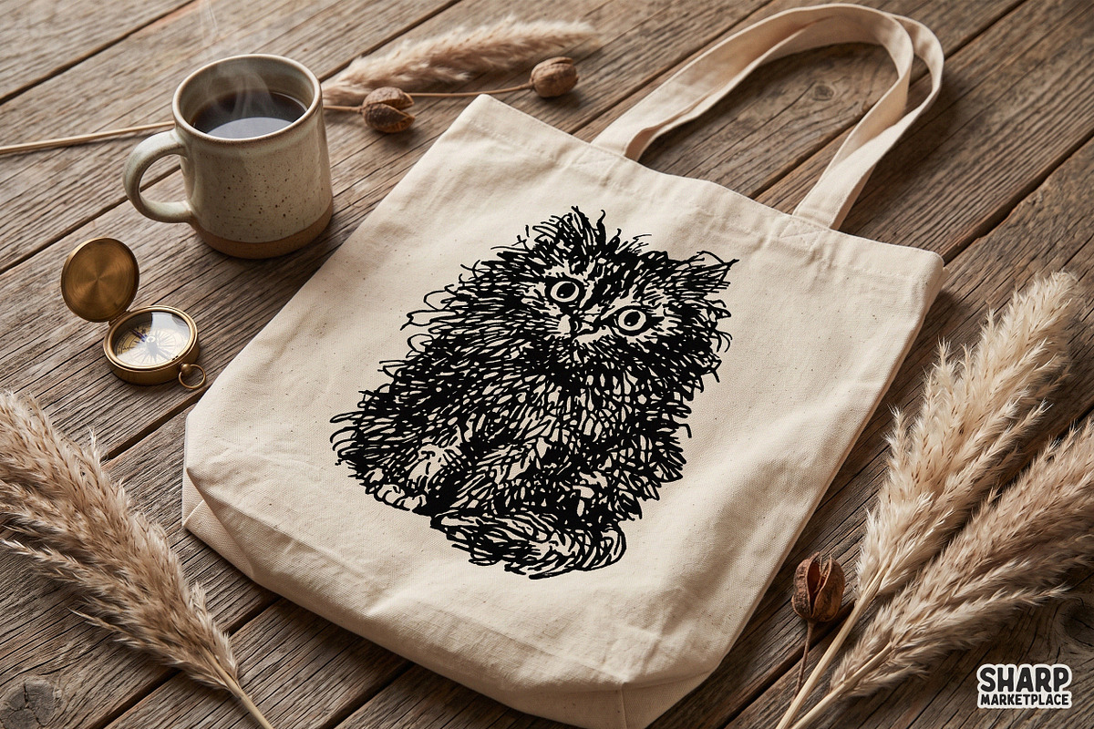 Funny Frazzled Feral Cat, an Object Graphic by SharpMarketplace (Photo 3 of 4)