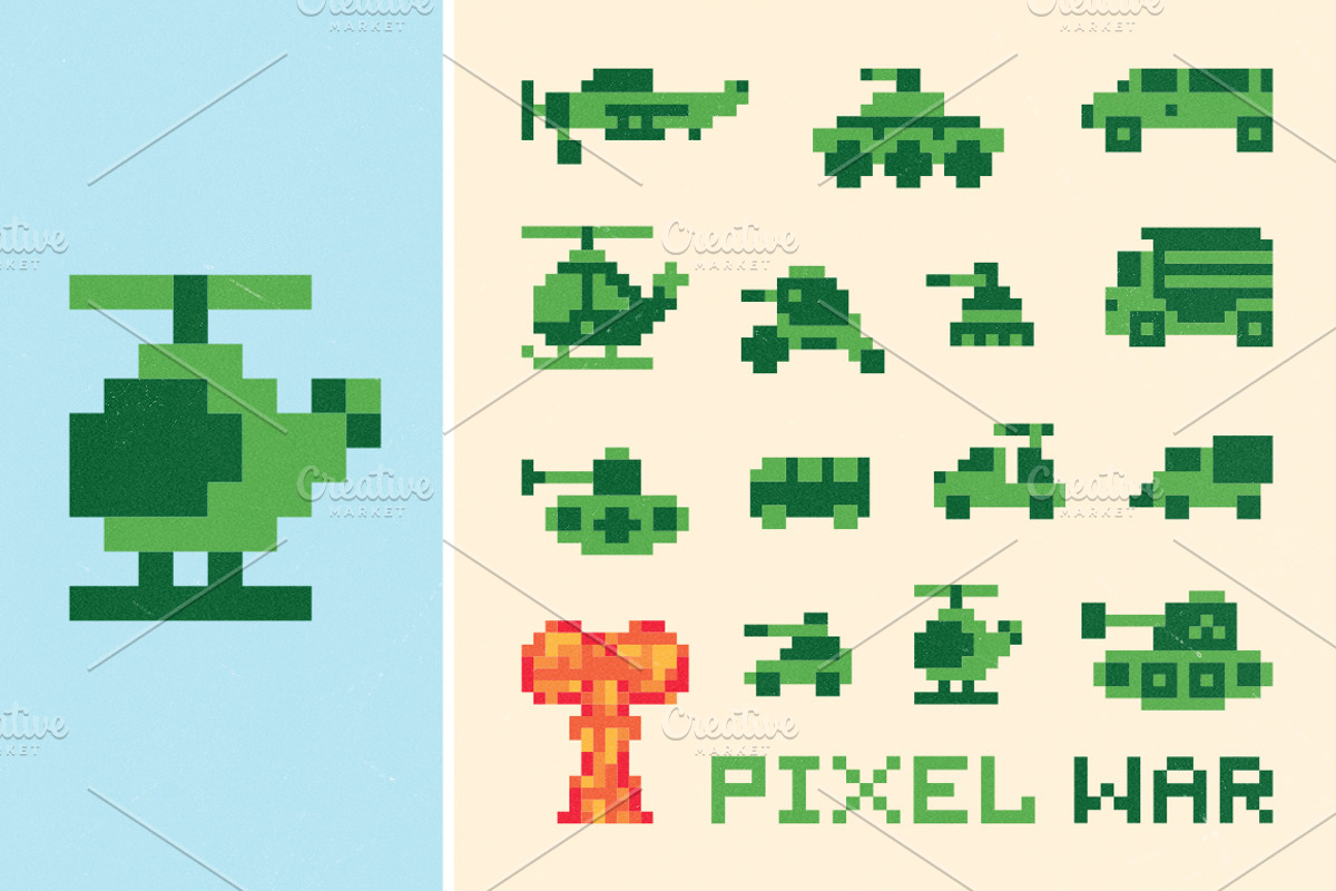 Pixel war set, an Object Graphic by Dmitriylo