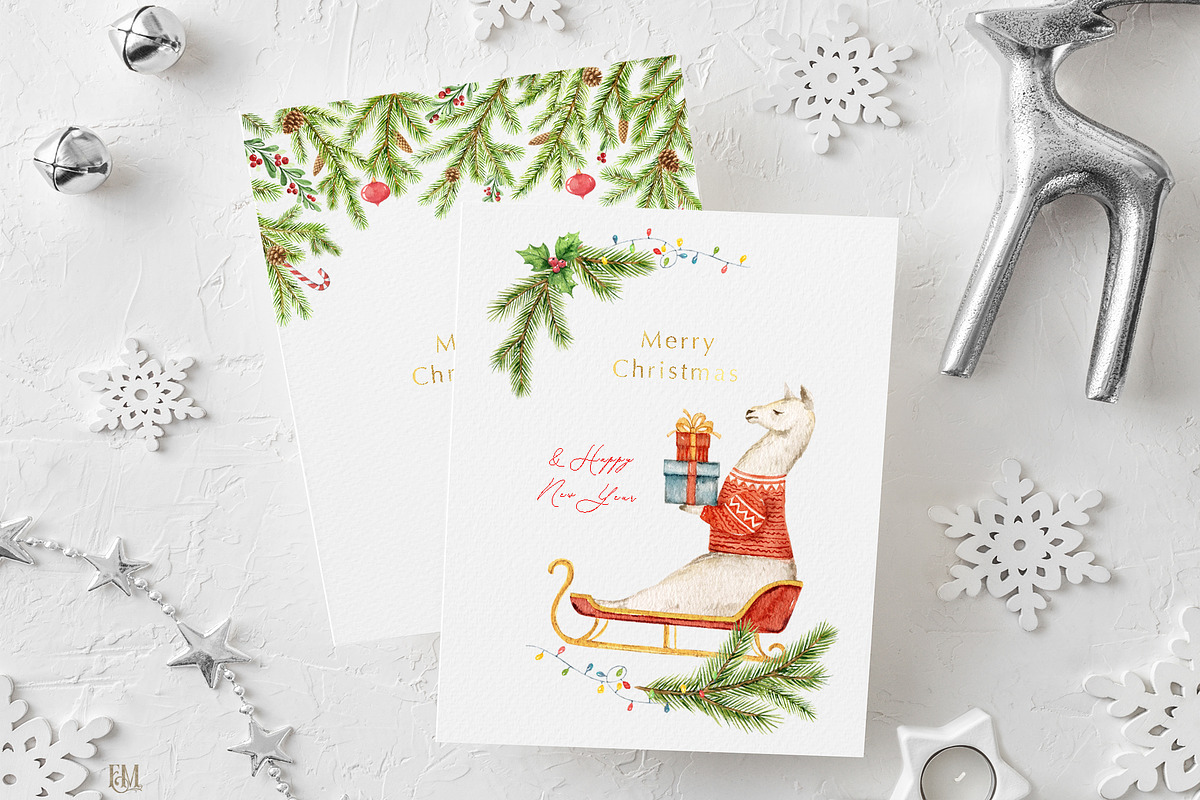 Christmas Watercolor collection, an Animal Illustration by Elena Medvedeva (Photo 10 of 15)