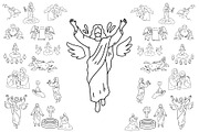 ascension day hand drawn set, a Person Illustration by foxndeer (Thumbnail 4 of 4)