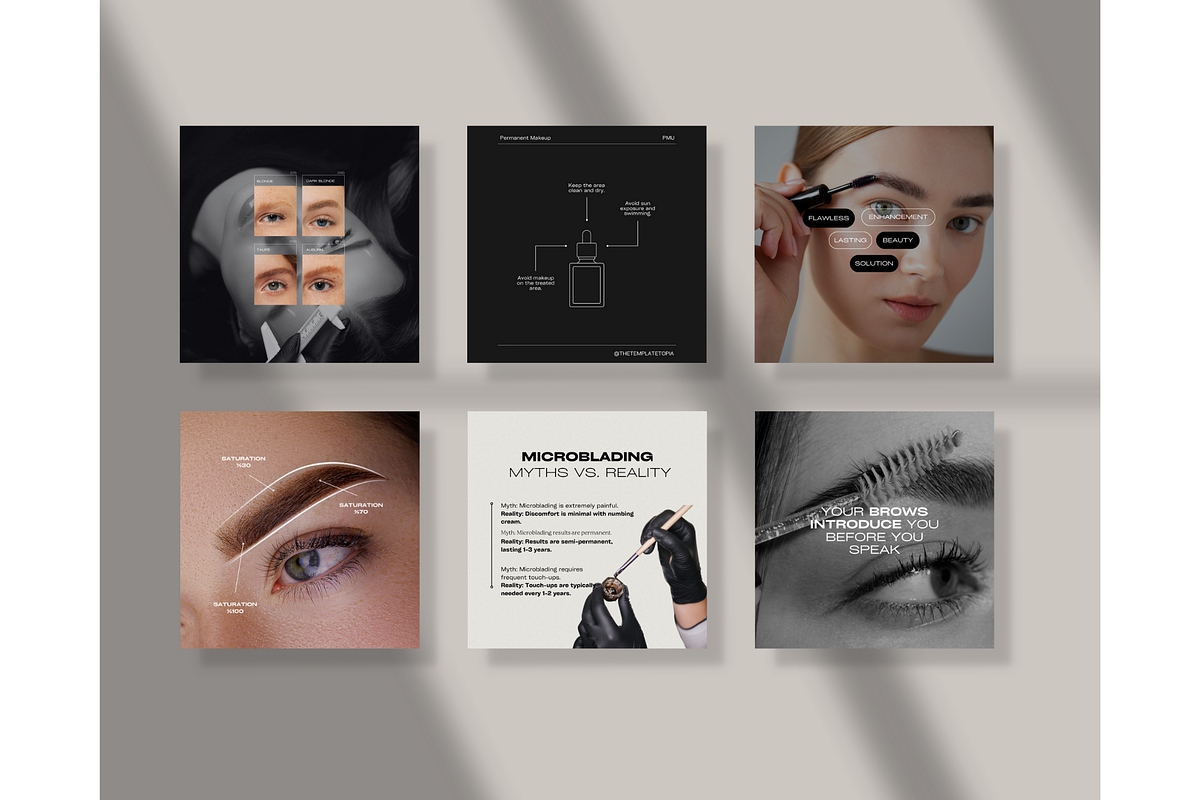 PMU & Microblading Template - Canva, a Social Media Template by ...