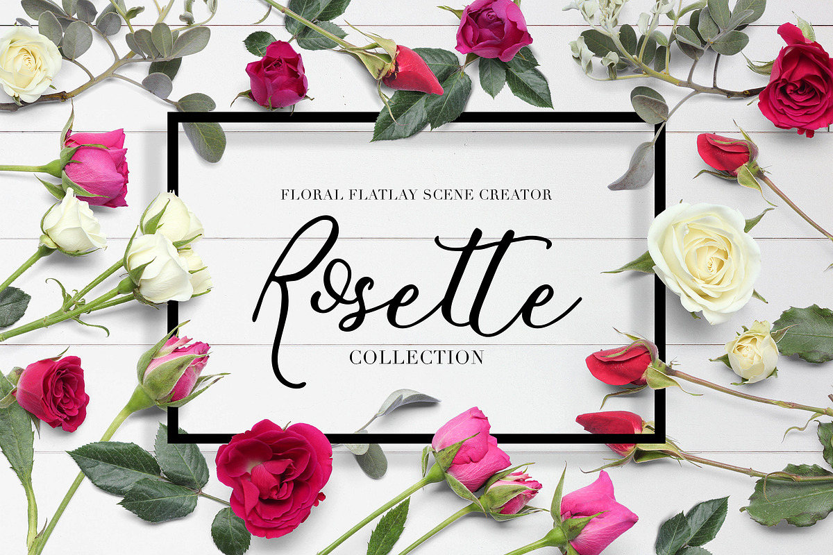 Floral Flatlay Scene Creator Rosette, a Product Mockup by ILLONA GRAPHICS (Photo 1 of 5)