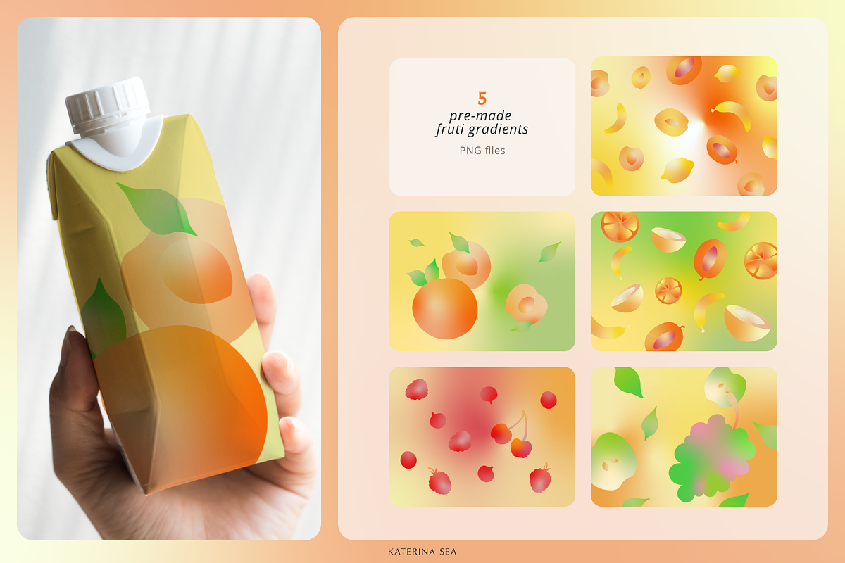 Fruit gradients & elements, a Texture Graphic by Katerina.Sea.Design (Photo 8 of 10)