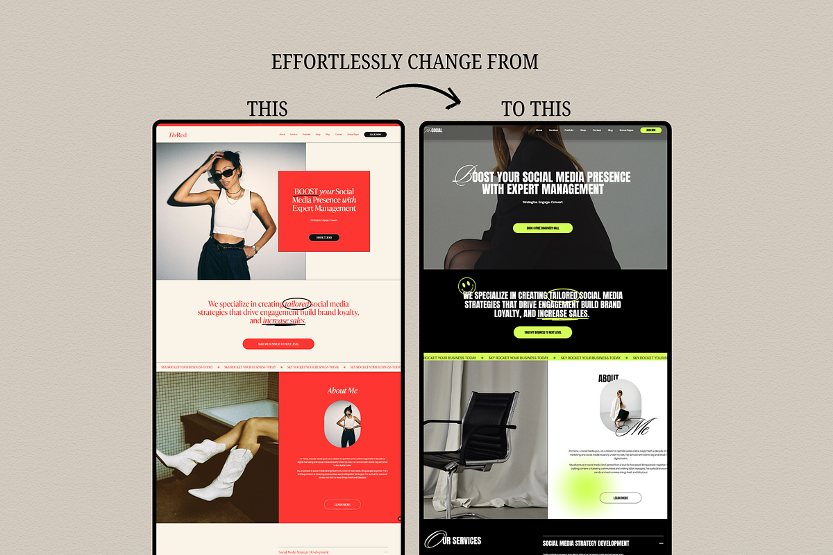 Red Squarespace website template, a Squarespace Template by Row Creative (Photo 7 of 10)