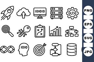 Tech Strategy Icon Set, an Illustration by designvectx