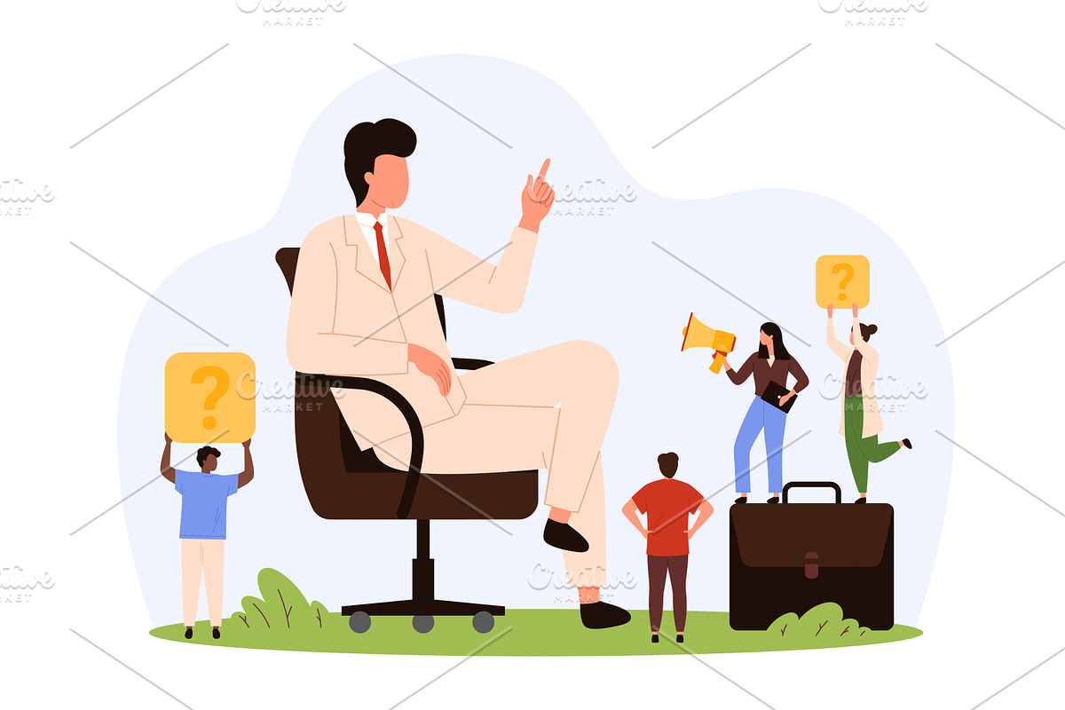 Selfish, arrogant behavior of boss, an Object Illustration by Flashvector