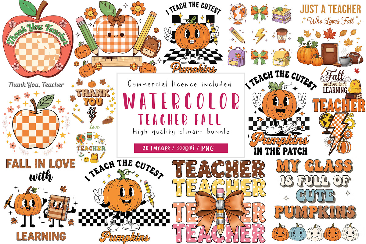 Coquette Teacher Fall Bundle Sublima, an Illustration by CreationArt (Photo 1 of 5)