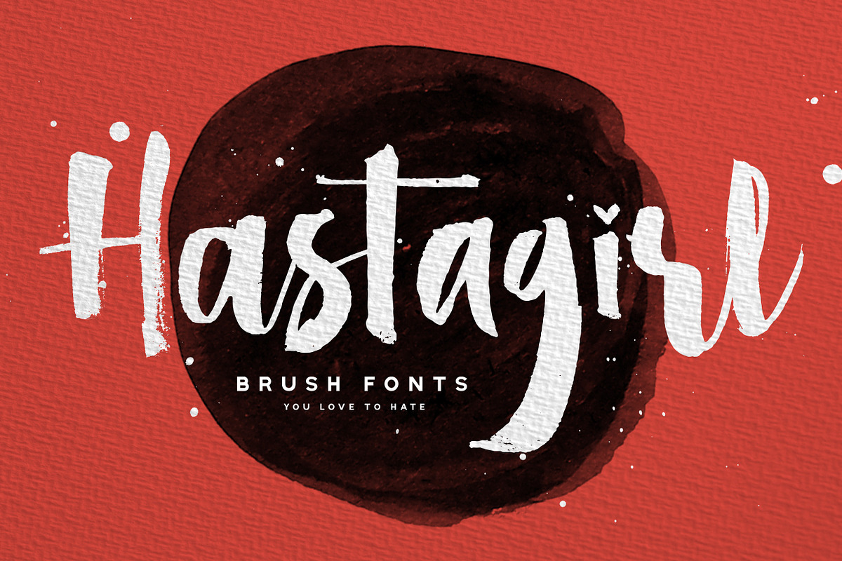 Hastagirl Chic brush watercolor font, a Font by Konstantine Studio (Photo 1 of 9)