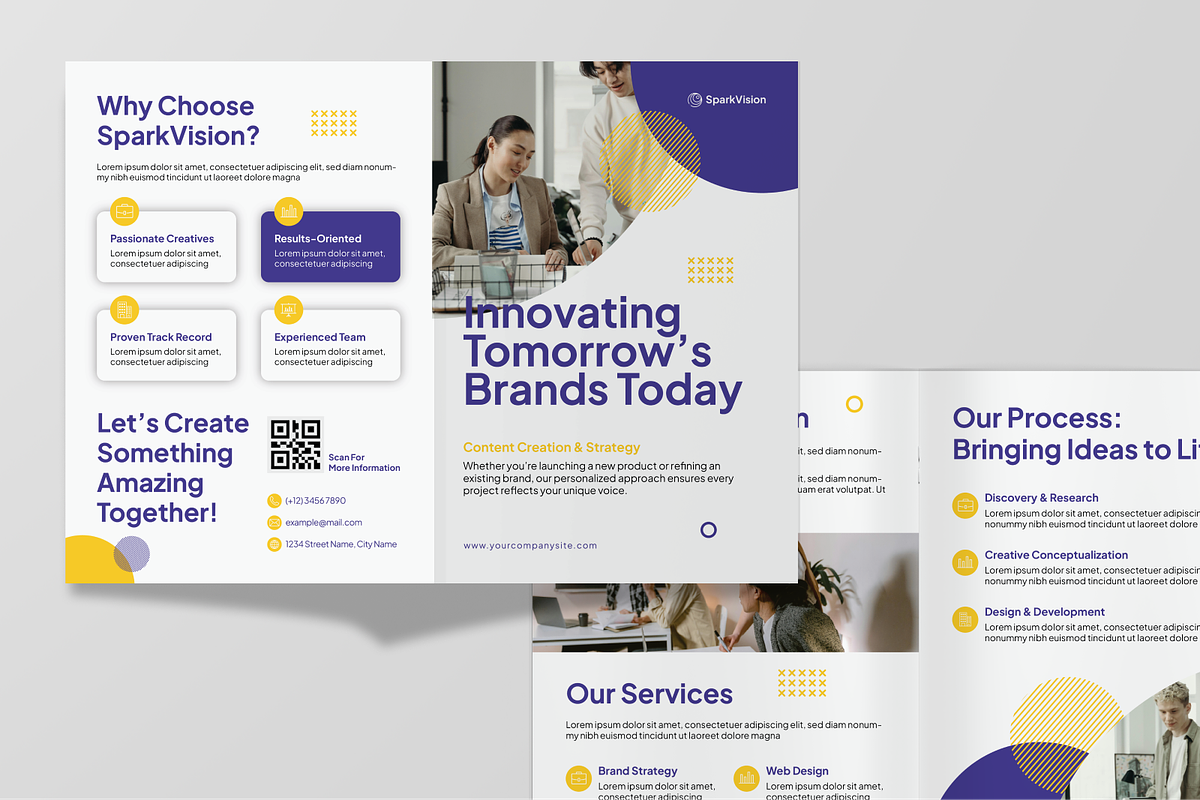 Agency Creative Bifold Brochure, a Brochure Template by Annora Studio (Photo 4 of 6)