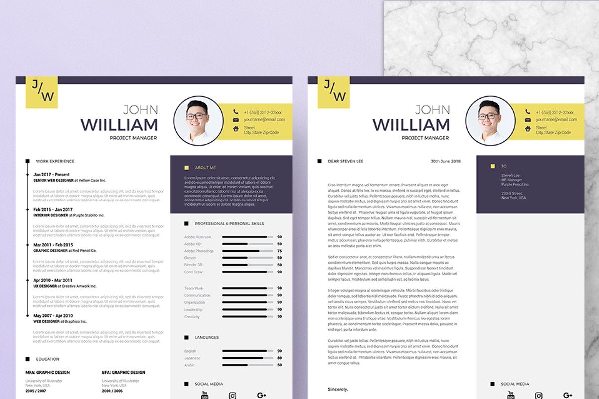 Creative Resume & CV Template, a Resume Template by Hito Graphic (Photo 3 of 8)