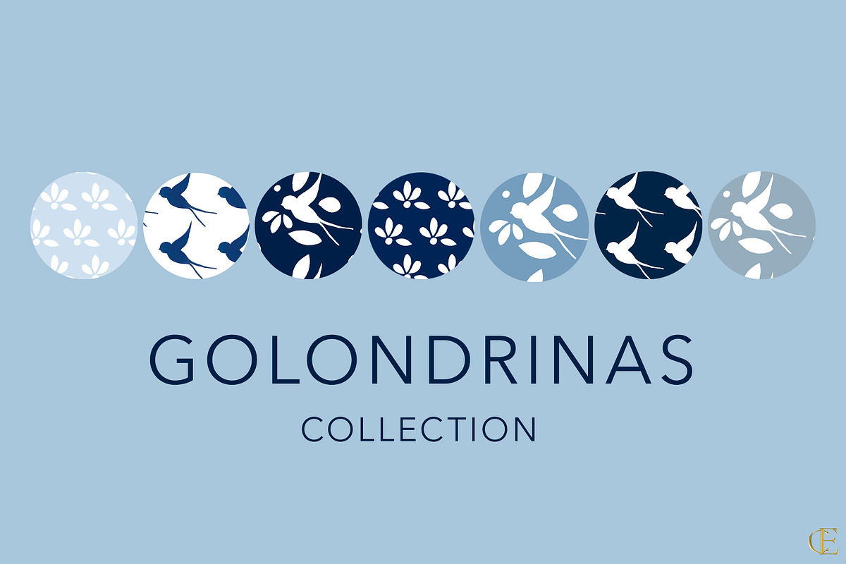 Golondrinas Pack Pattern Design, a Pattern Graphic by ElicoelhoDesign Shop (Photo 2 of 8)