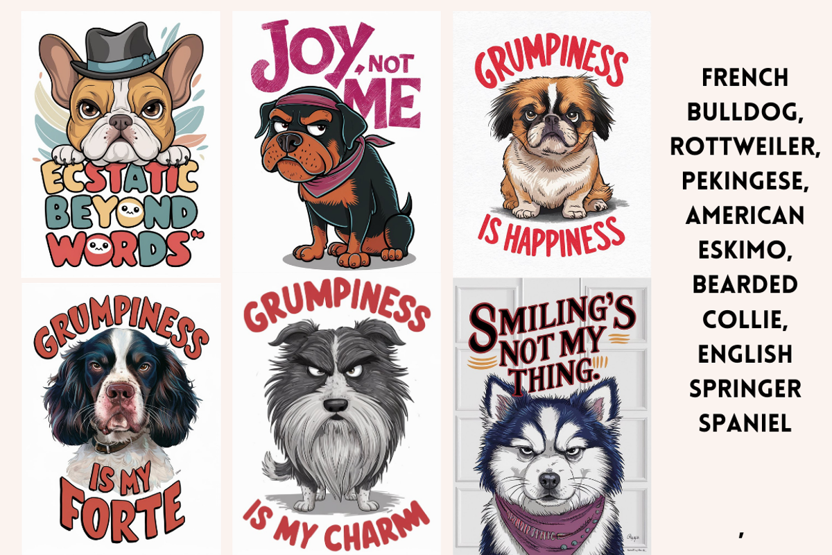 Grumpy Sarcastic Dogs Funny Quotes, an Animal Illustration by PrintHaven Designs (Photo 8 of 10)
