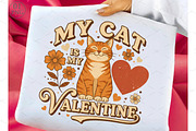 My Cat Is My Valentine Sweatshirt PN, a Graphic by Libby Wishes (Thumbnail 3 of 7)