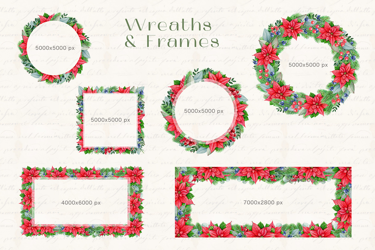 Christmas Watercolor Clipart Set, a Seasonal Illustration by AnitaPol (Photo 6 of 15)