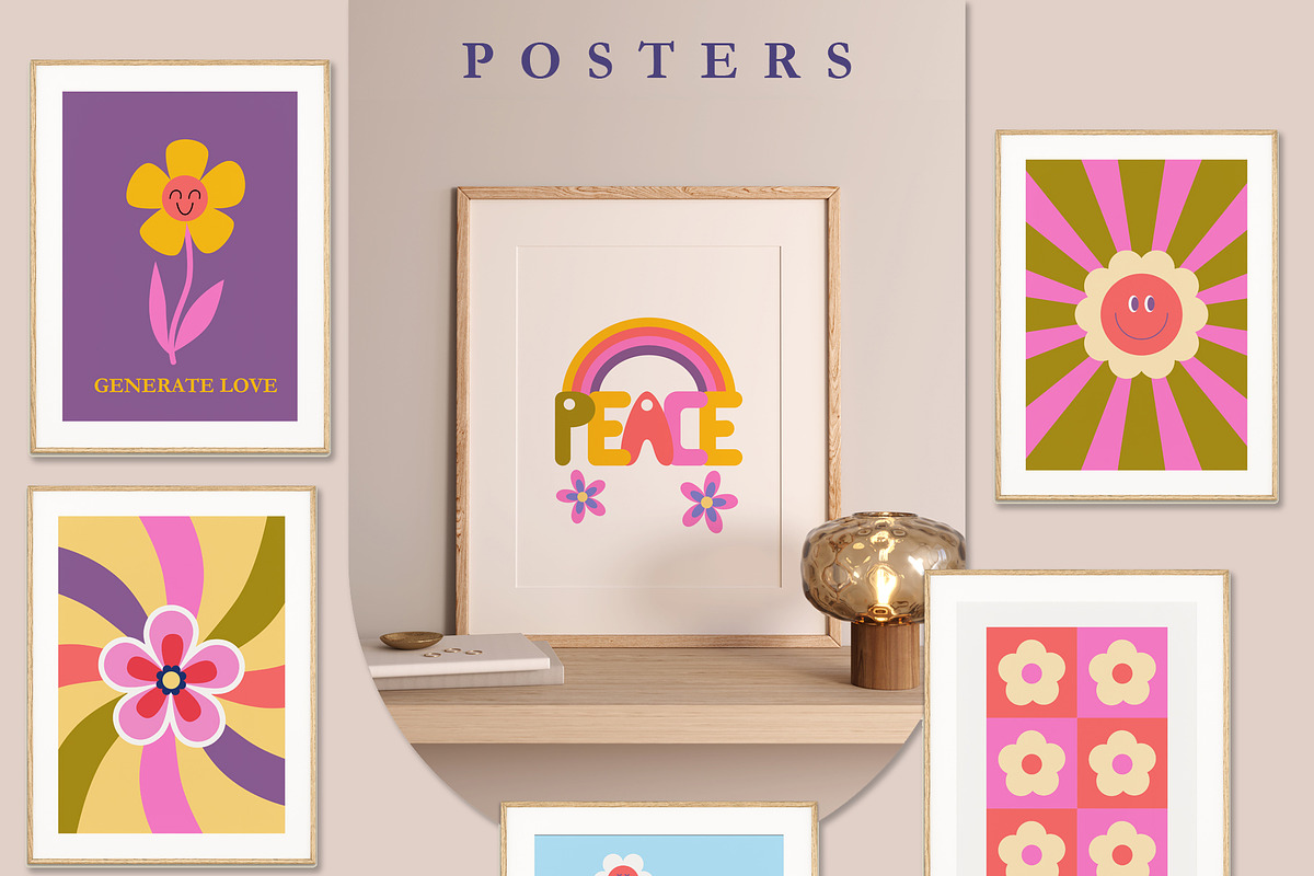 70s Retro Groovy gallery, posters, an Object Graphic by Sofico (Photo 3 of 16)