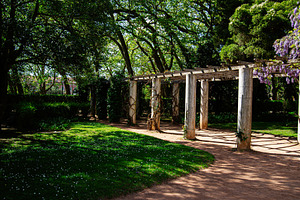 Beautiful outdoor pergola in Caldas da Rainha surrounded by lush green trees, a Photo by AS photostudio