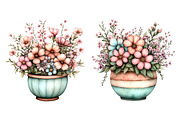 Whimsical Spring Flower pot Clipart, an Illustration by SinaCreation (Thumbnail 3 of 11)