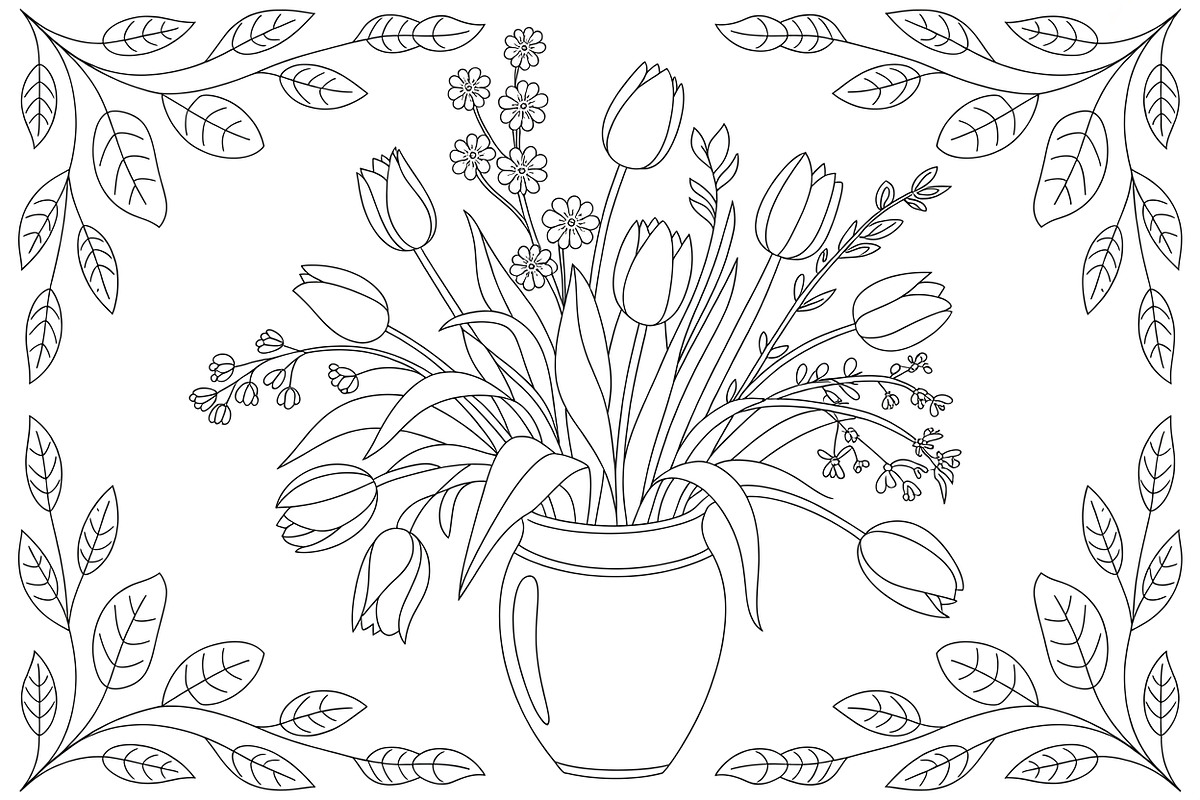 Floral  Bouquet Coloring Book, a Graphic by balal (Photo 9 of 11)