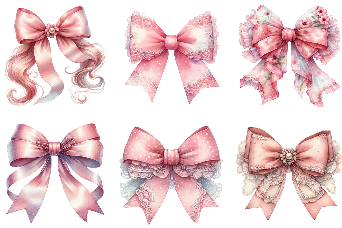 Soft Pink Watercolor Coquette Bow, an Illustration by DreamArtGraphic (Photo 4 of 4)