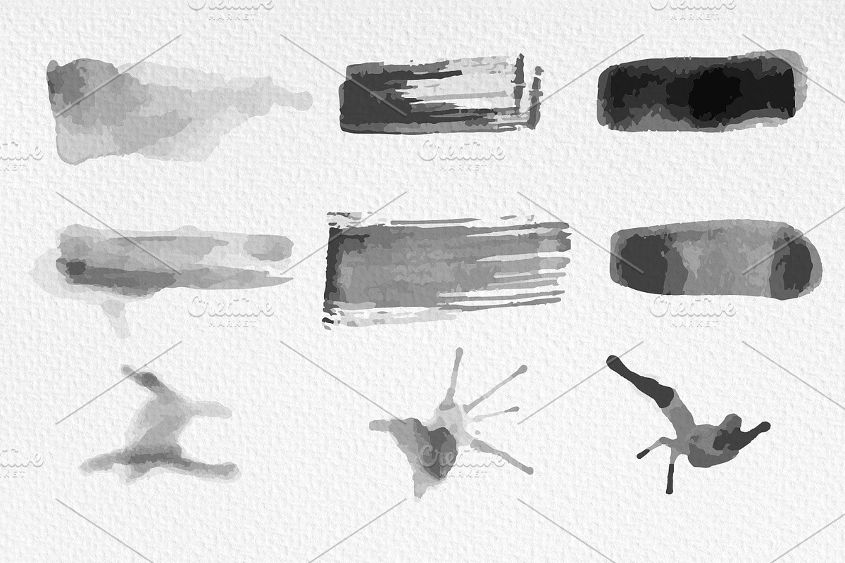 72 Watercolor vector brushes for AI, a Brush Add-On by Kapitosh (Photo 2 of 6)