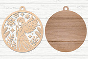 Angel Christmas Ornament Laser Cut, an Object Graphic by Layerology (Thumbnail 2 of 3)
