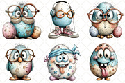 Whimsical Funny Easter Eggs Clipart, an Illustration by Black Bird Studio (Thumbnail 5 of 6)