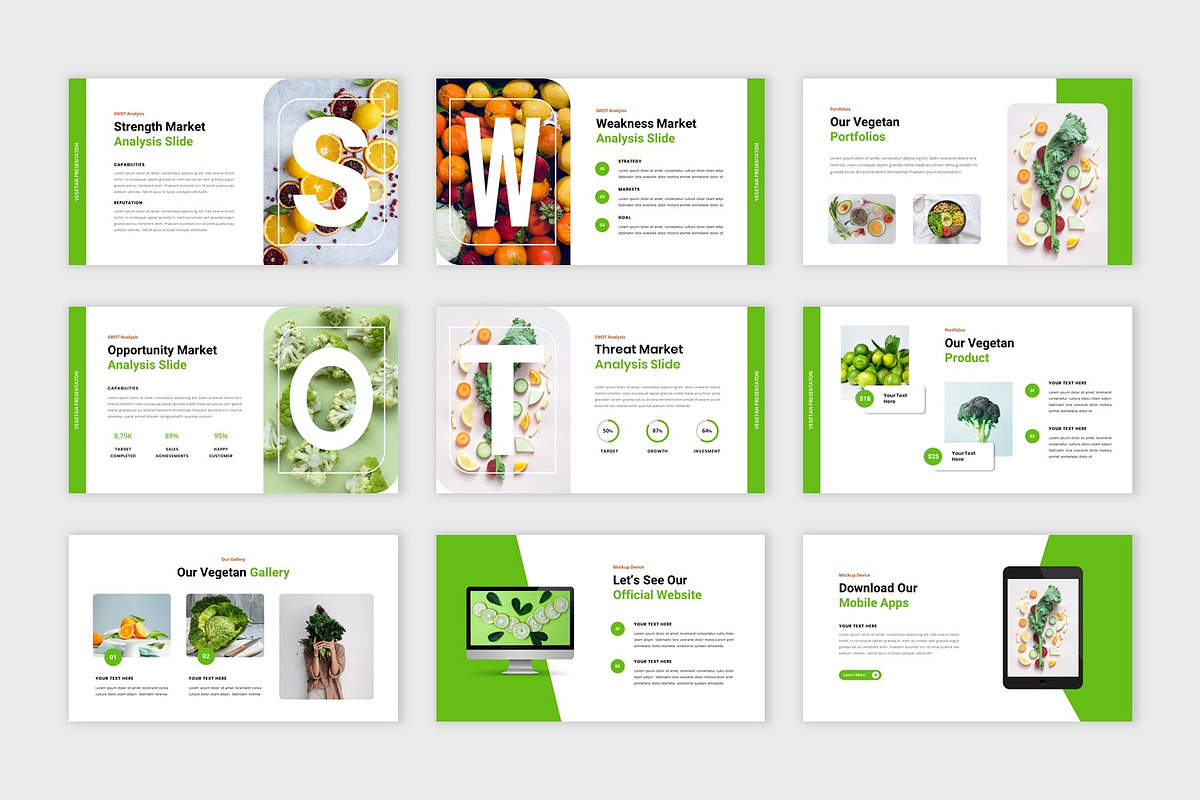 Vegetan - Organic Food Google Slides, a Presentation Template by BumbleGraph Studio (Photo 4 of 5)