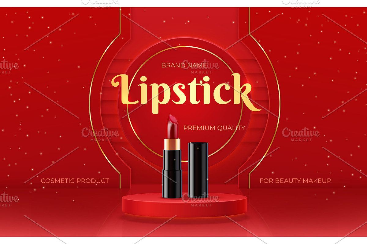 Lipstick podium. Realistic lipstick, an Object Illustration by Stock-Smart-Start