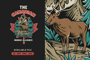 Canada Moose Vector Illustration