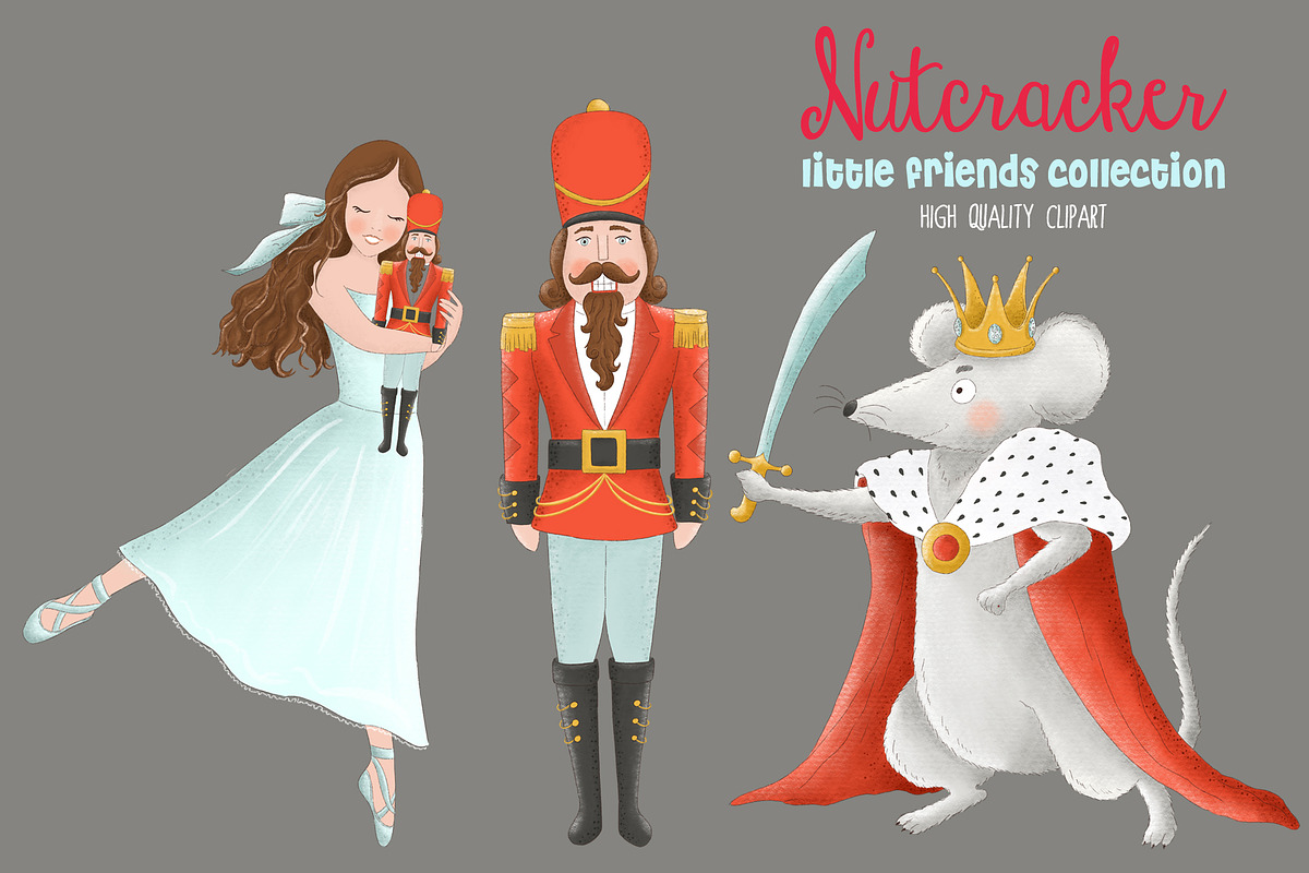 Nutcracker ballet clip art, an Illustration by Magic Story Studio, image size:1200x800